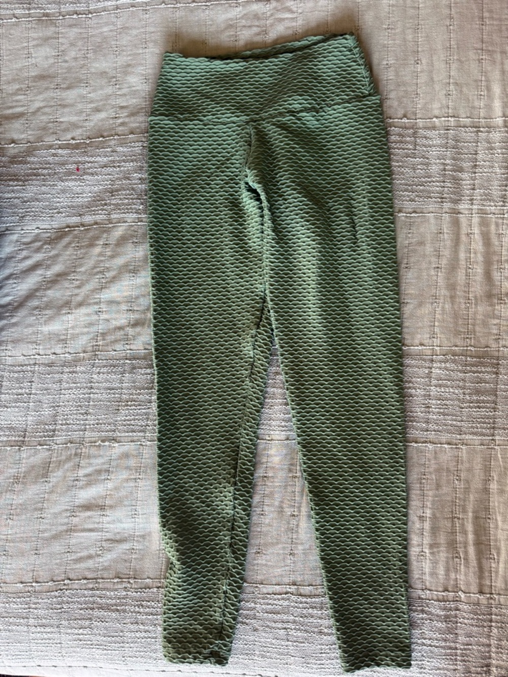Booty by BraBrants Olive Green Textured Leggings - OS